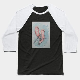 Australian Galahs painted in Pointalism Style - Dots Baseball T-Shirt